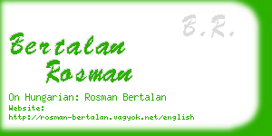 bertalan rosman business card